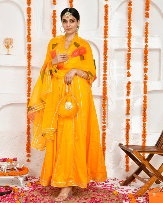 GAURI YELLOW FLOOR LENGTH DRESS