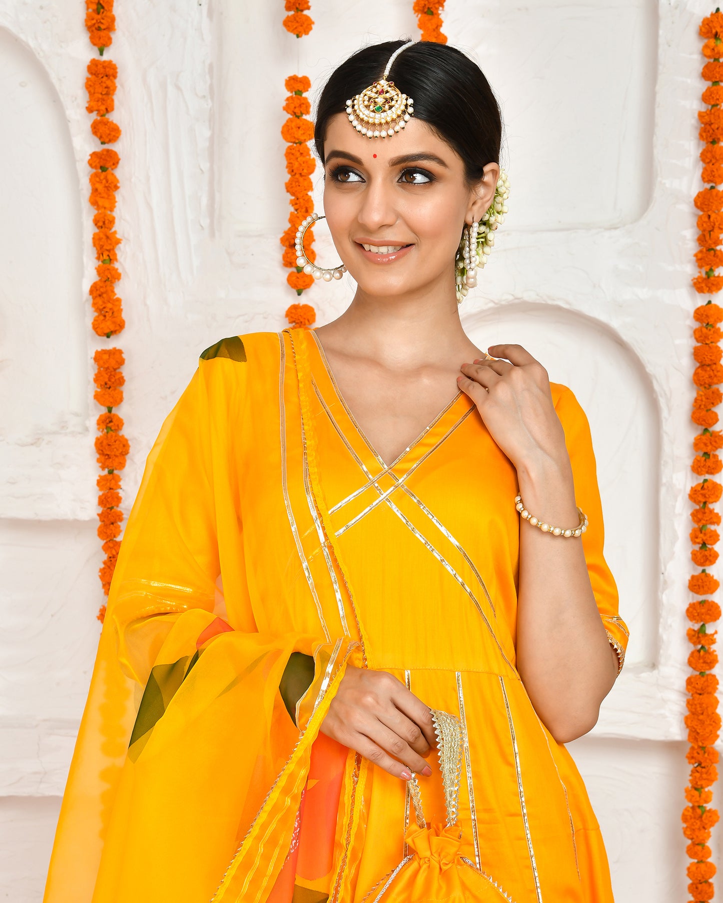 GAURI YELLOW FLOOR LENGTH DRESS