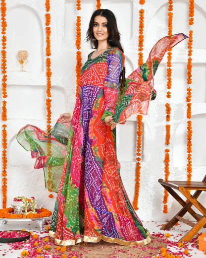 PANCHRANGI FLOOR LENGTH DRESS