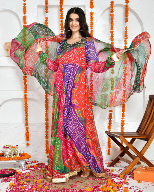 PANCHRANGI FLOOR LENGTH DRESS