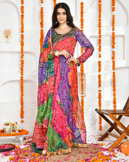 PANCHRANGI FLOOR LENGTH DRESS