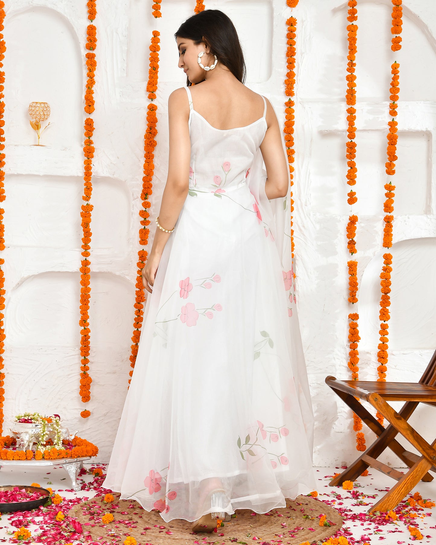 SAMVIT HANDPAINTED FLOOR LENGTH DRESS