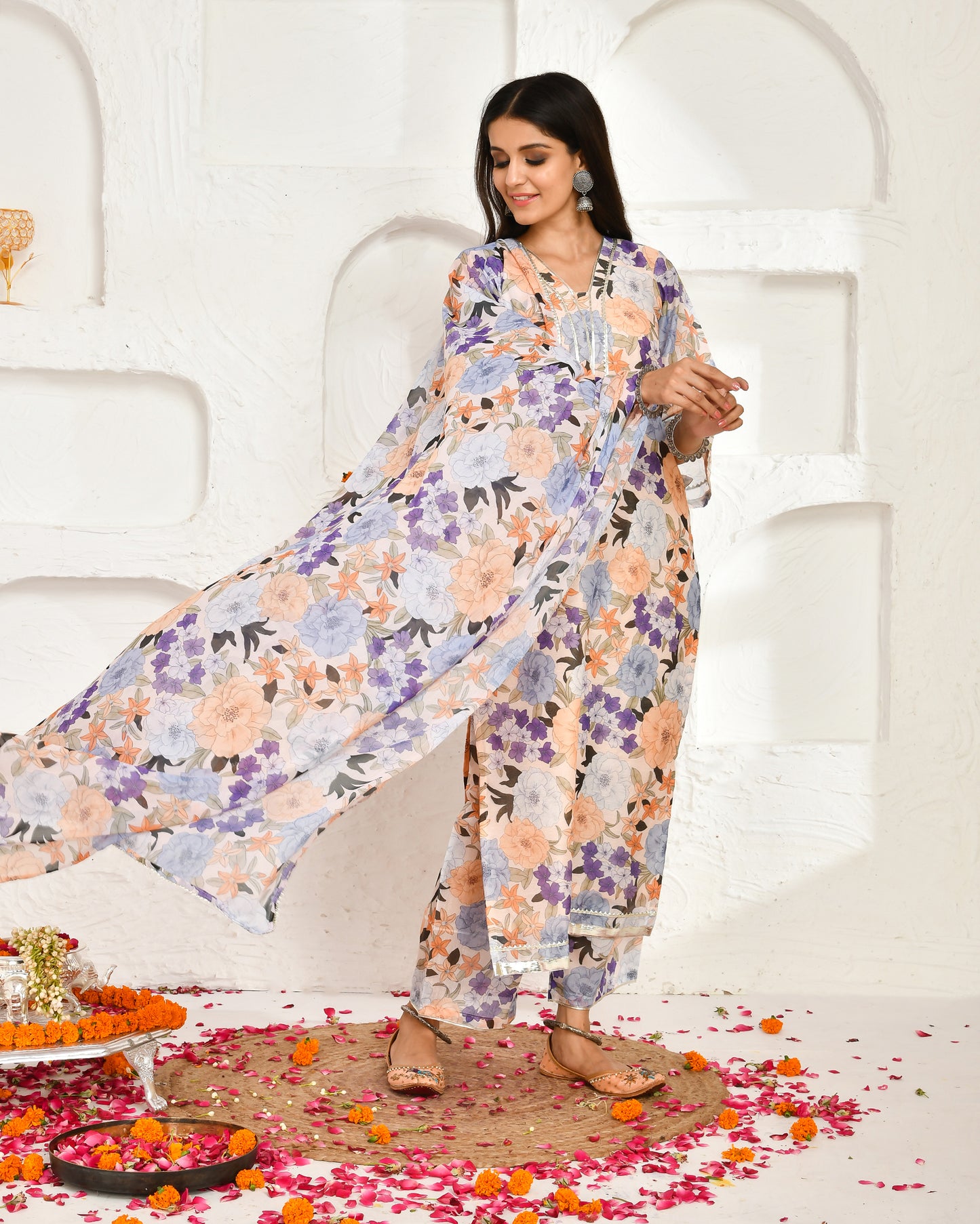 KAPILA CHANDERI SUIT SET