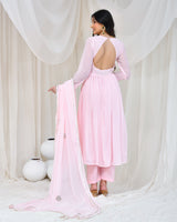 POWDER PINK GEORGETTE ANARKALI SET