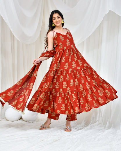 AKSHARA COTTON ANARKALI SET