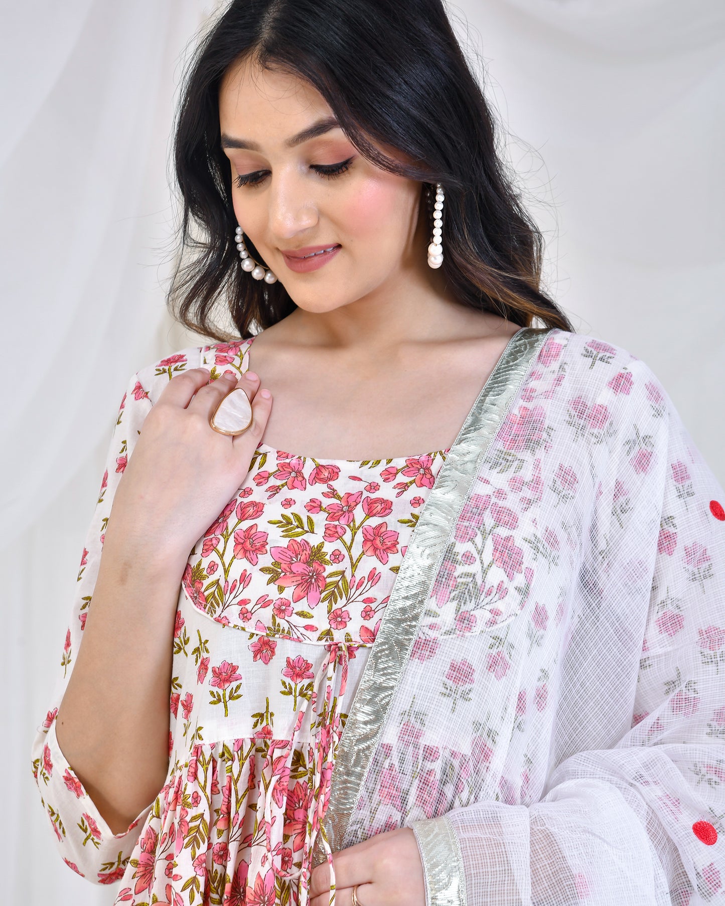MANDIRA COTTON ANARKALI SET