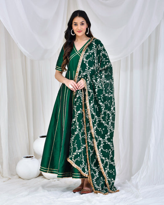 EMERALD GREEN ANARKALI SET