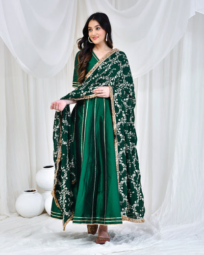 EMERALD GREEN ANARKALI SET