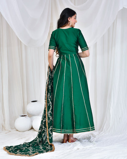 EMERALD GREEN ANARKALI SET