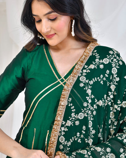 EMERALD GREEN ANARKALI SET