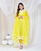 YELLOW ORGANZA SUIT SET