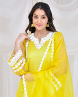 YELLOW ORGANZA SUIT SET