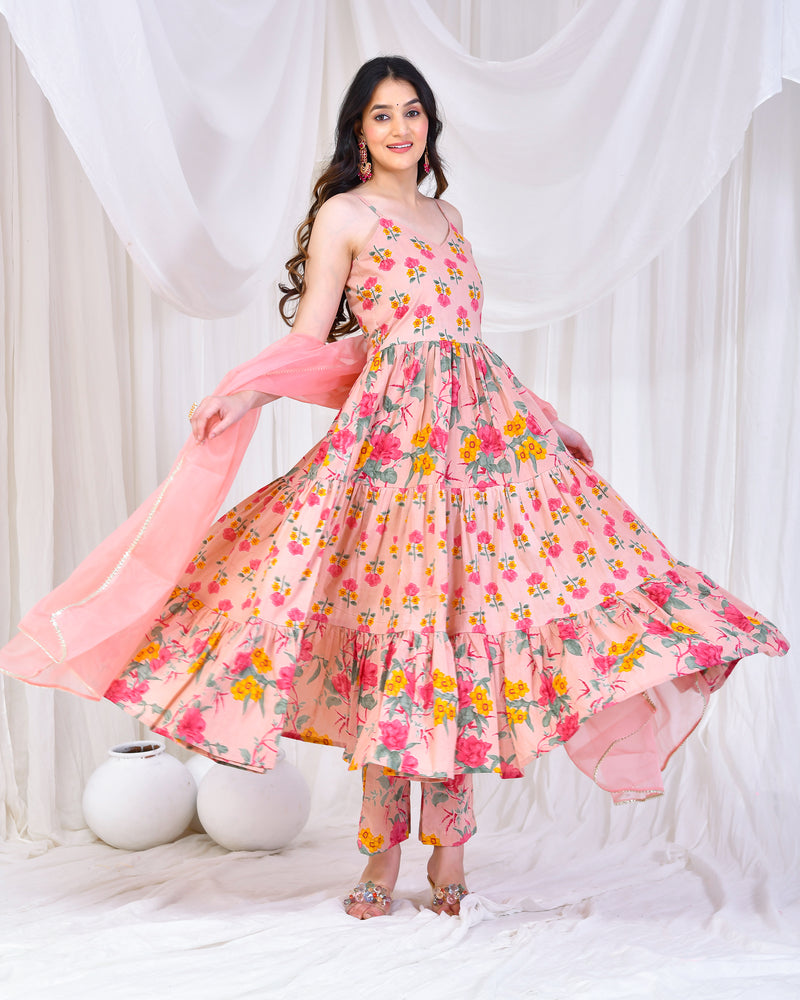 RADHA COTTON ANARKALI SET