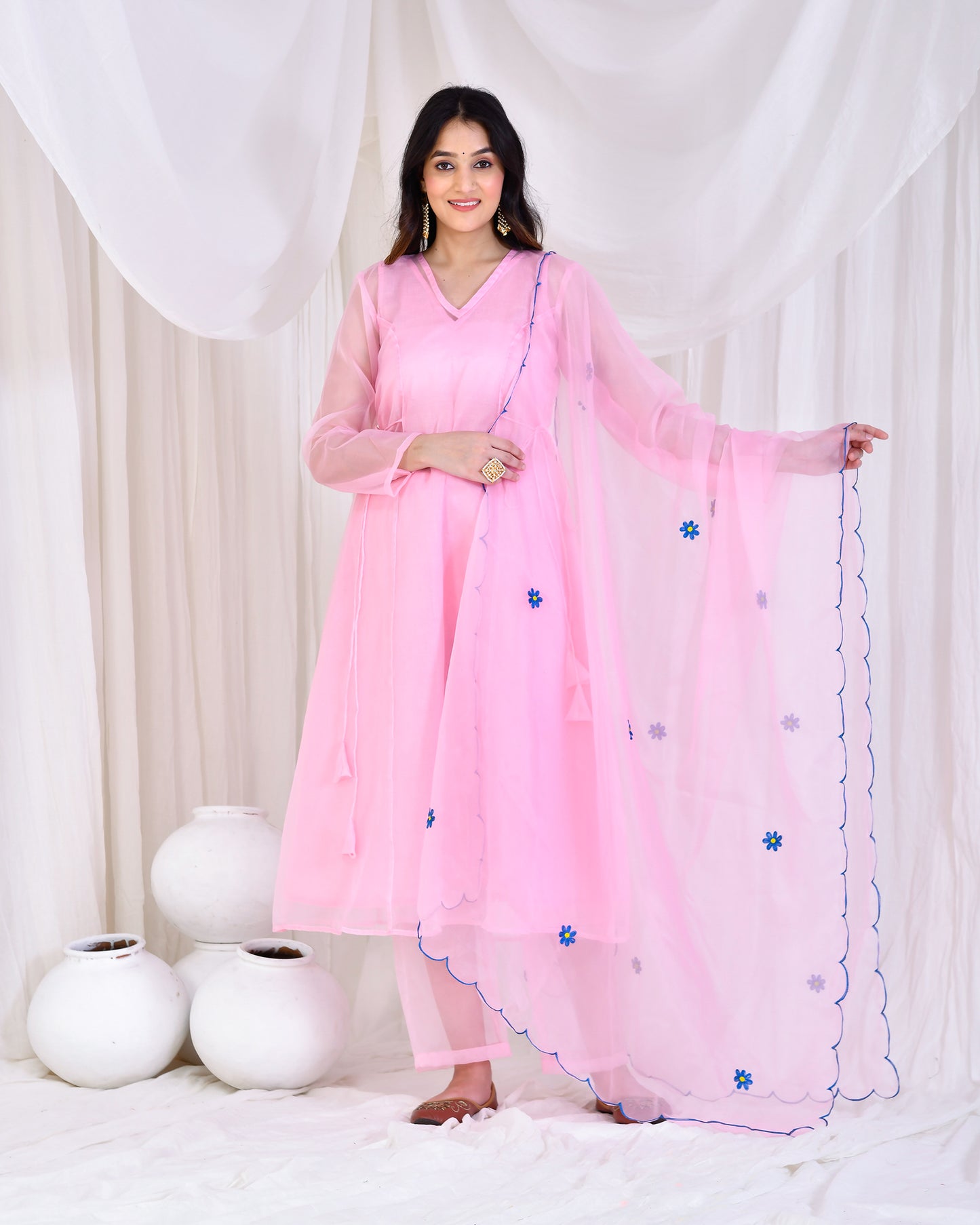 PINK ORGANZA SUIT SET
