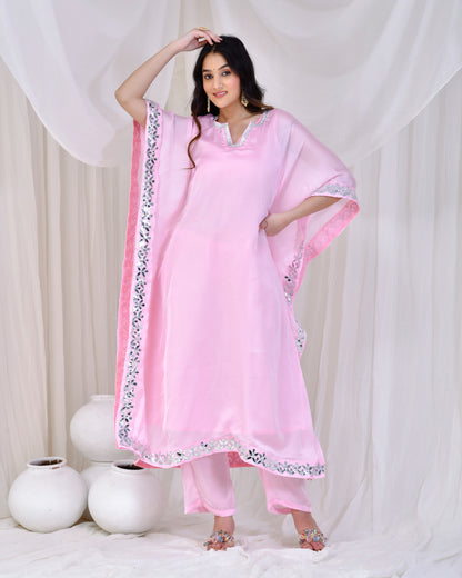 BABY PINK KAFTAN SET