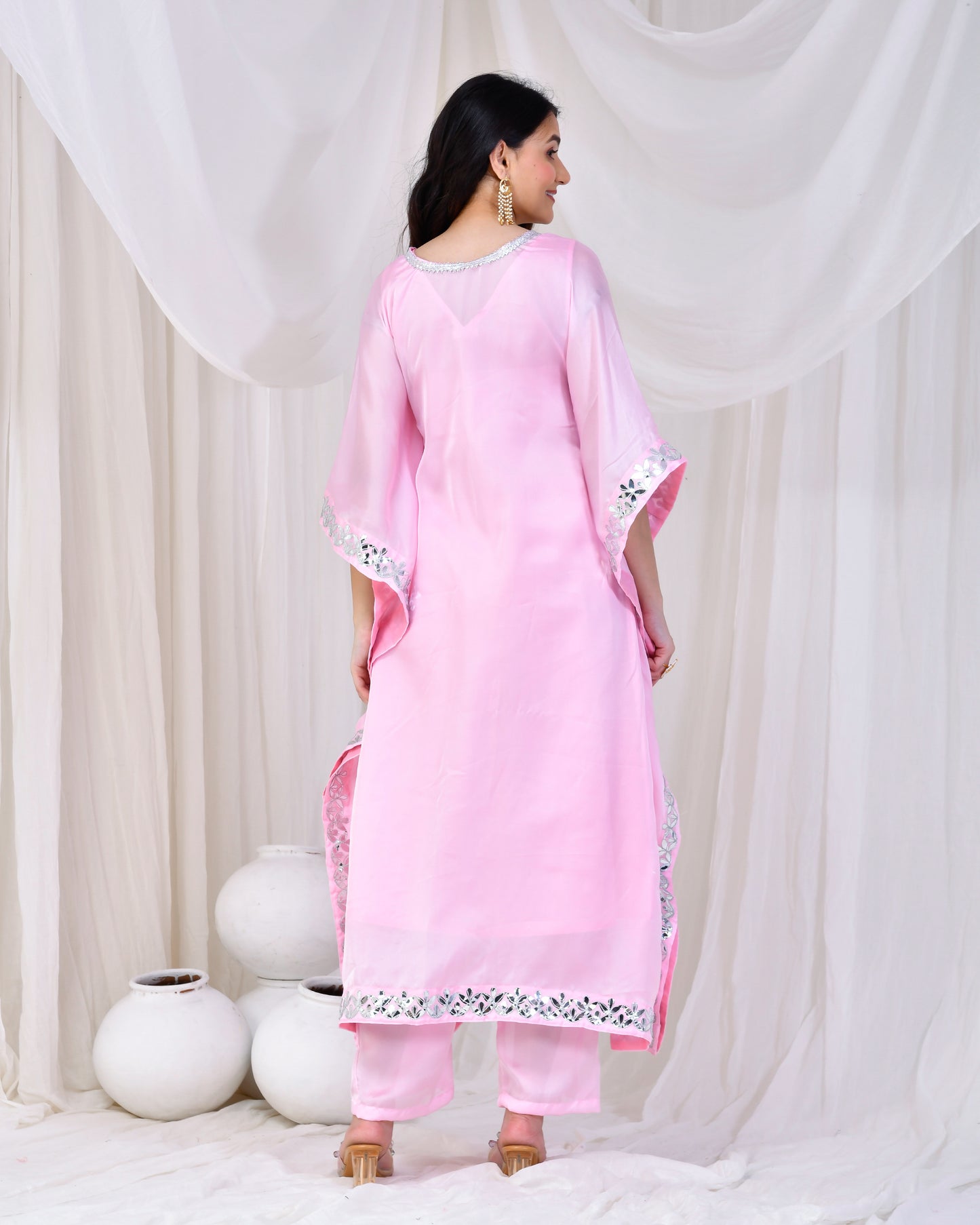 BABY PINK KAFTAN SET