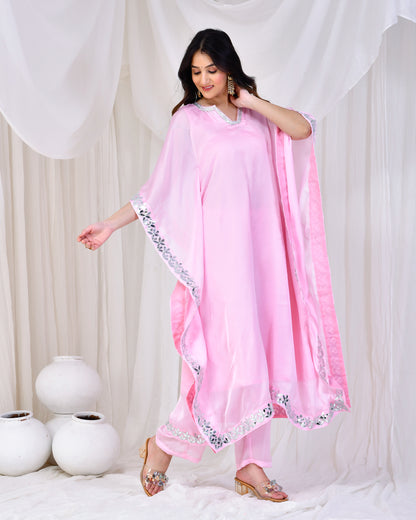 BABY PINK KAFTAN SET