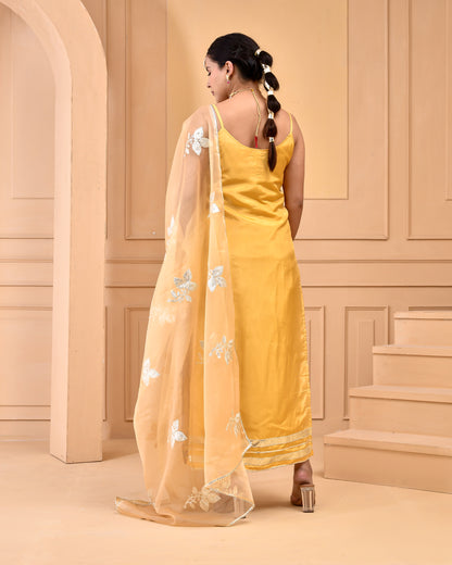 CHAMPAGNE UPPADA SLIK SUIT SET