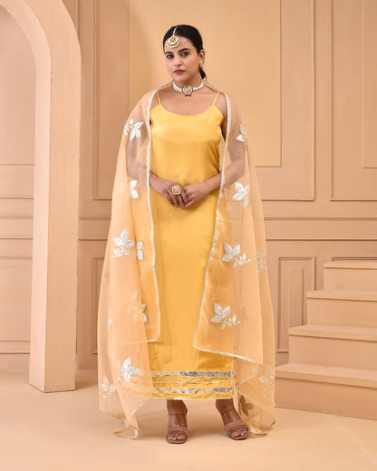 CHAMPAGNE UPPADA SLIK SUIT SET