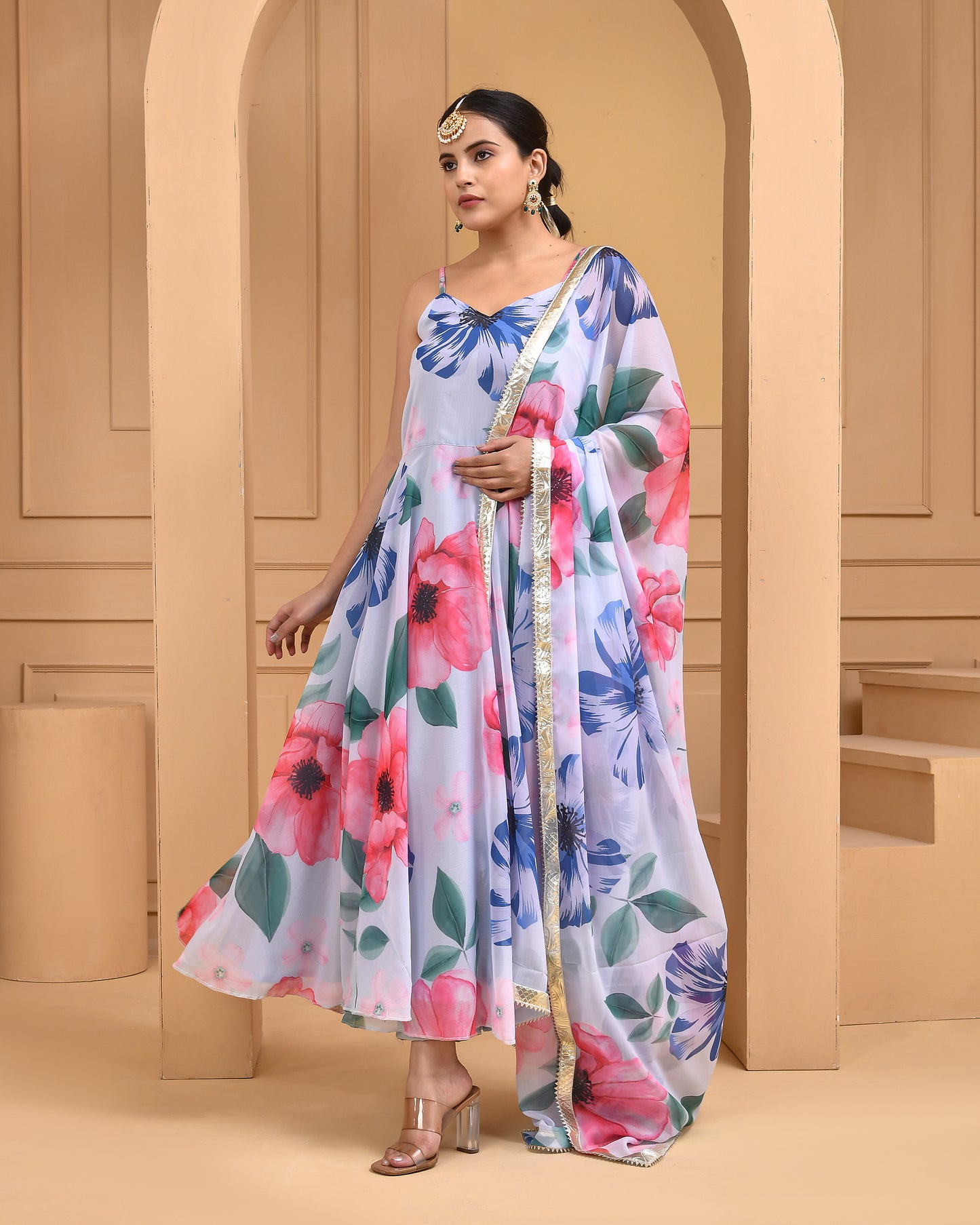 SEA LAVENDER PRINTED SUIT SET