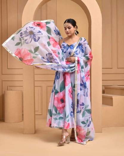 SEA LAVENDER PRINTED SUIT SET