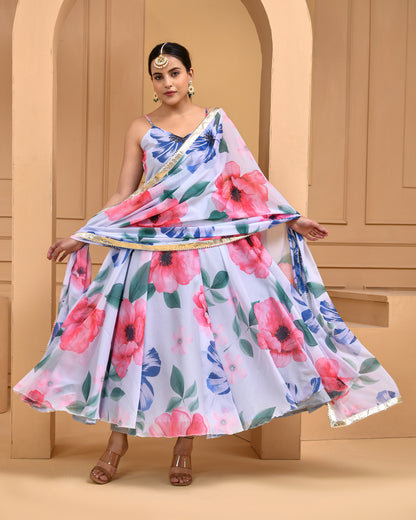 SEA LAVENDER PRINTED SUIT SET