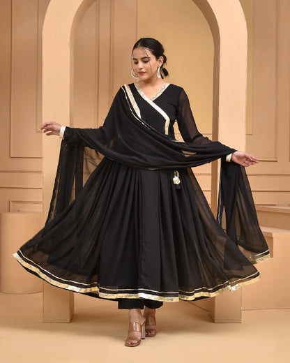 BLACK GEORGETTE ANARKALI SET