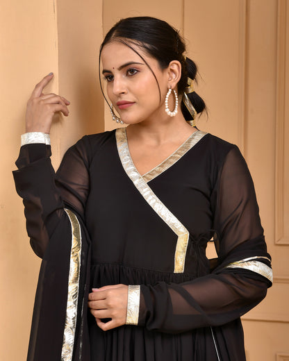 BLACK GEORGETTE ANARKALI SET