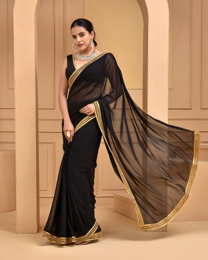 BLACK GEORGETTE SAREE