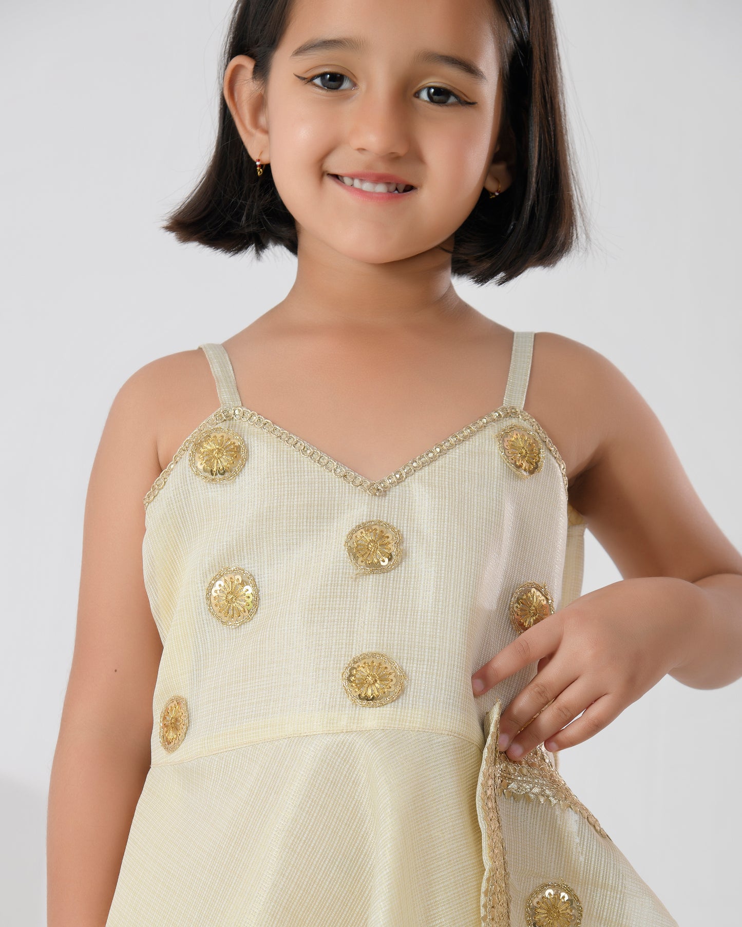 Ivory Doriya Silk Embellished Floral Embroidered Anarkali Set