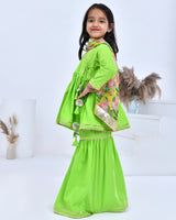 Green Gota Embellished Angarkha Set