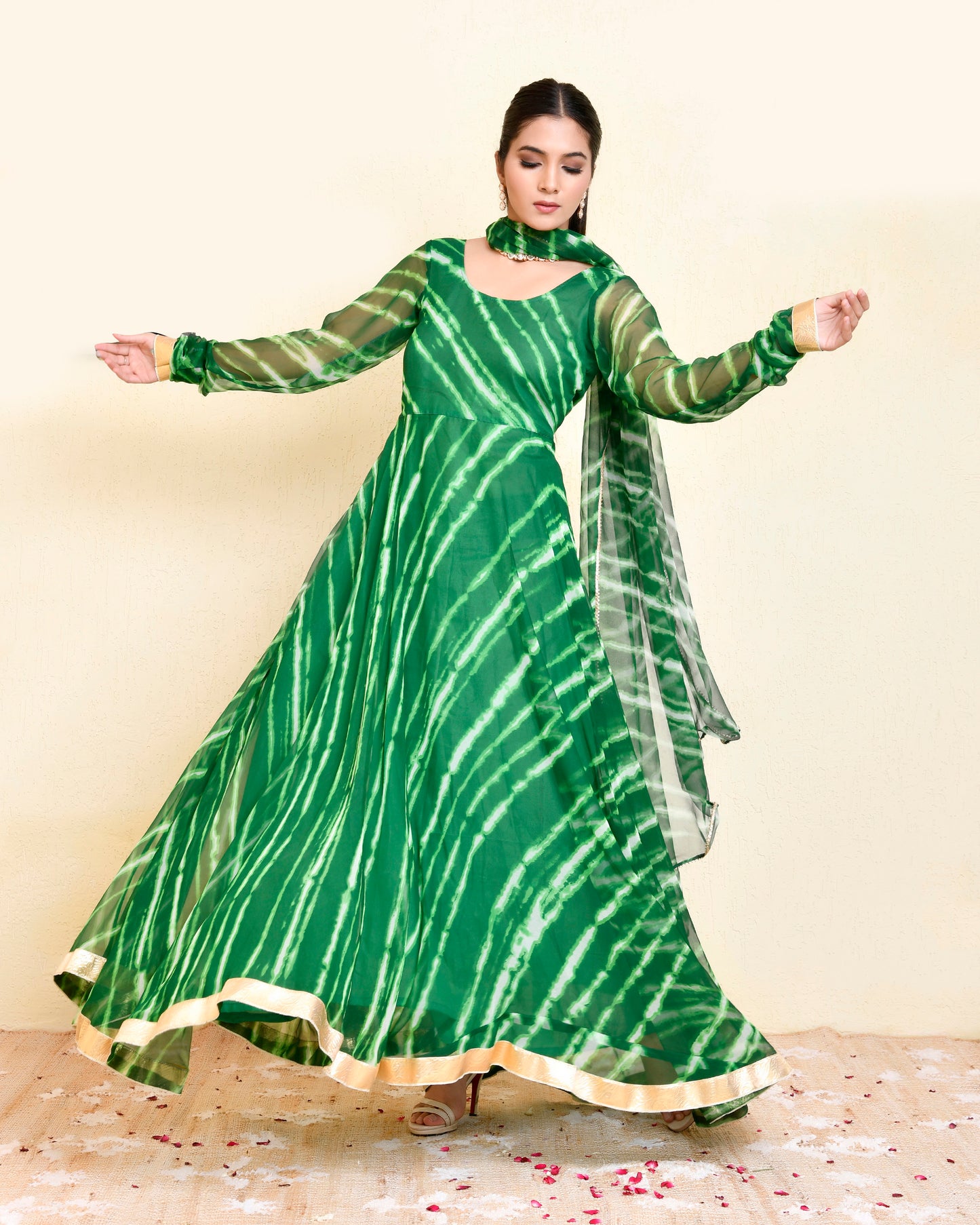 Gajra Long Anarkali & Dupatta Set