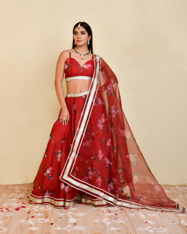 SAKHI CHANDERI LEHENGA SET