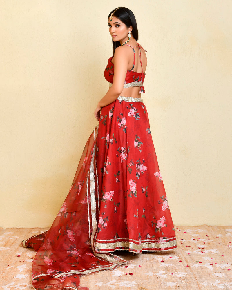 SAKHI CHANDERI LEHENGA SET