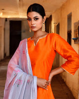 NEERVI ORANGE & GREY SUIT SET