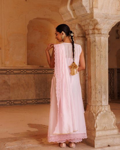 Pink Chanderi kurta set
