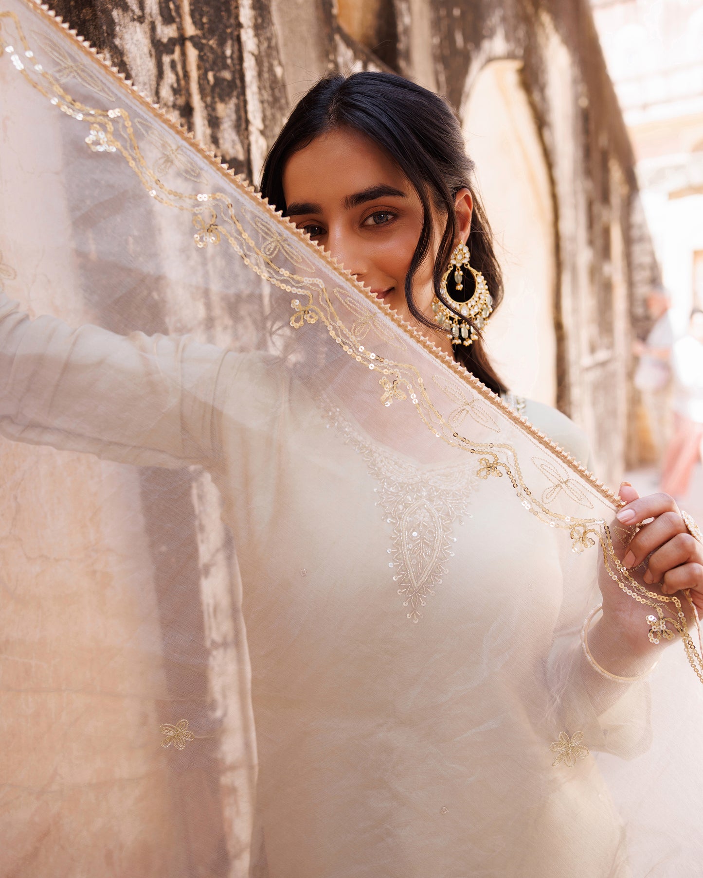 Pastel Green, Hand Embroidered Kurta Set