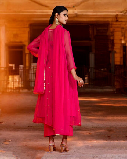 FUCHSIA GEORGETTE SUIT SET
