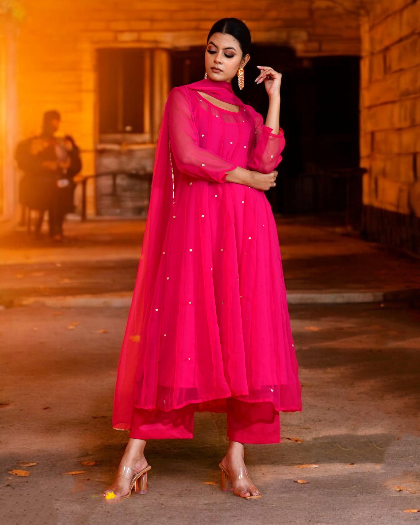 FUCHSIA GEORGETTE SUIT SET