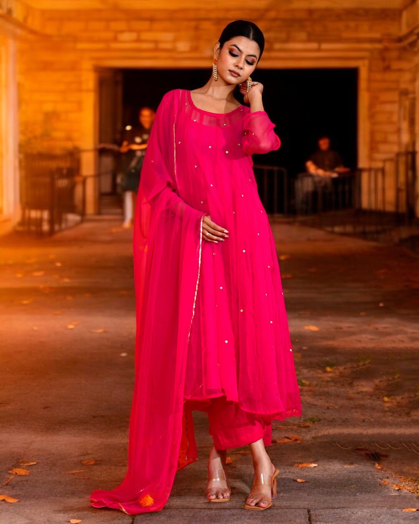 FUCHSIA GEORGETTE SUIT SET
