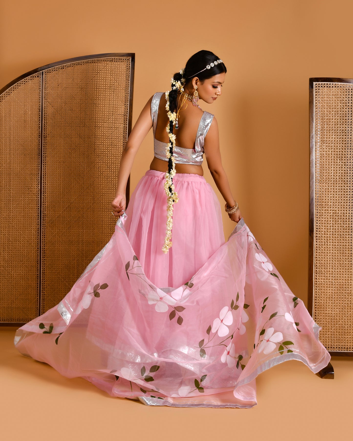 GULAAB HAND PAINTED LEHENGA SET