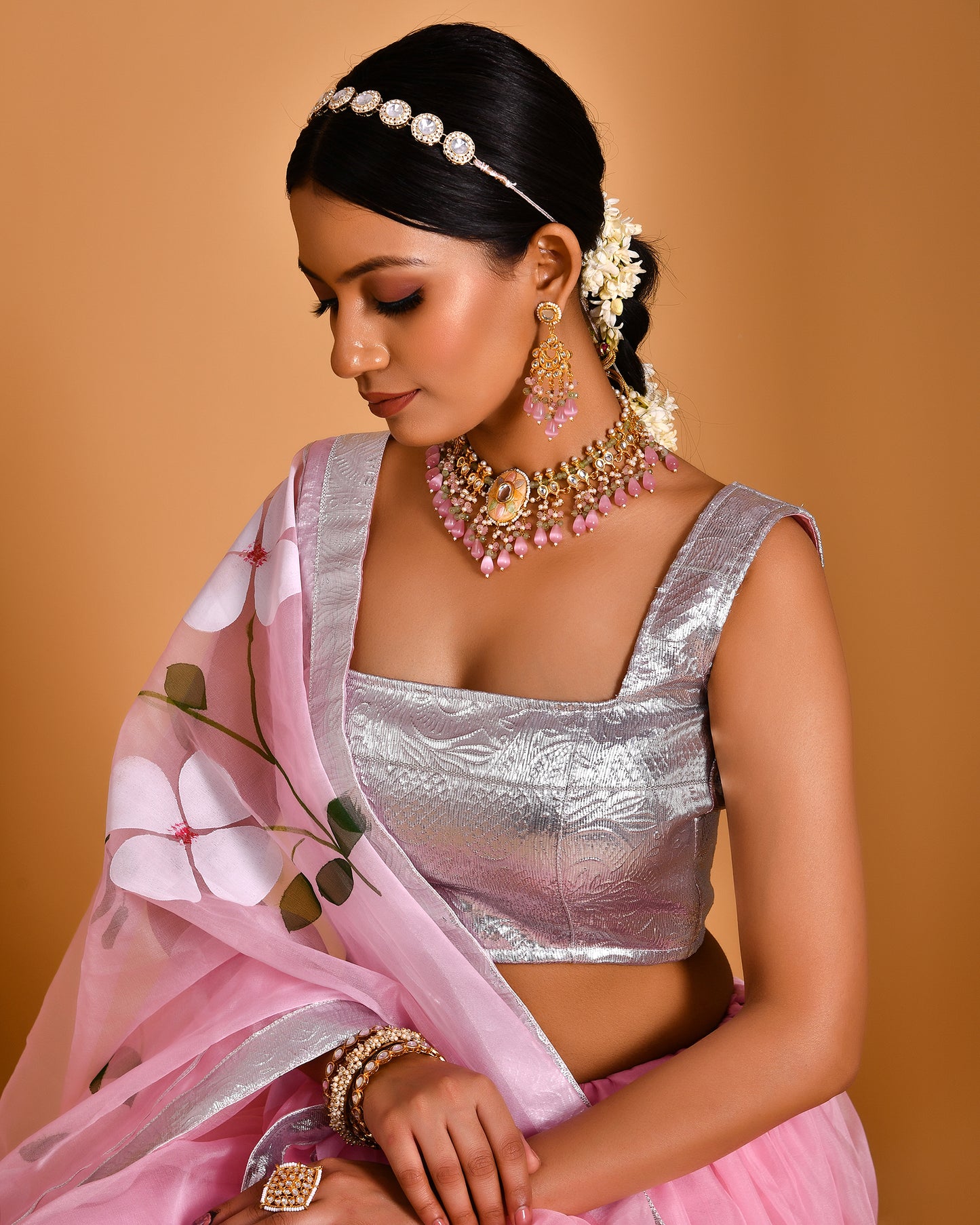 GULAAB HAND PAINTED LEHENGA SET