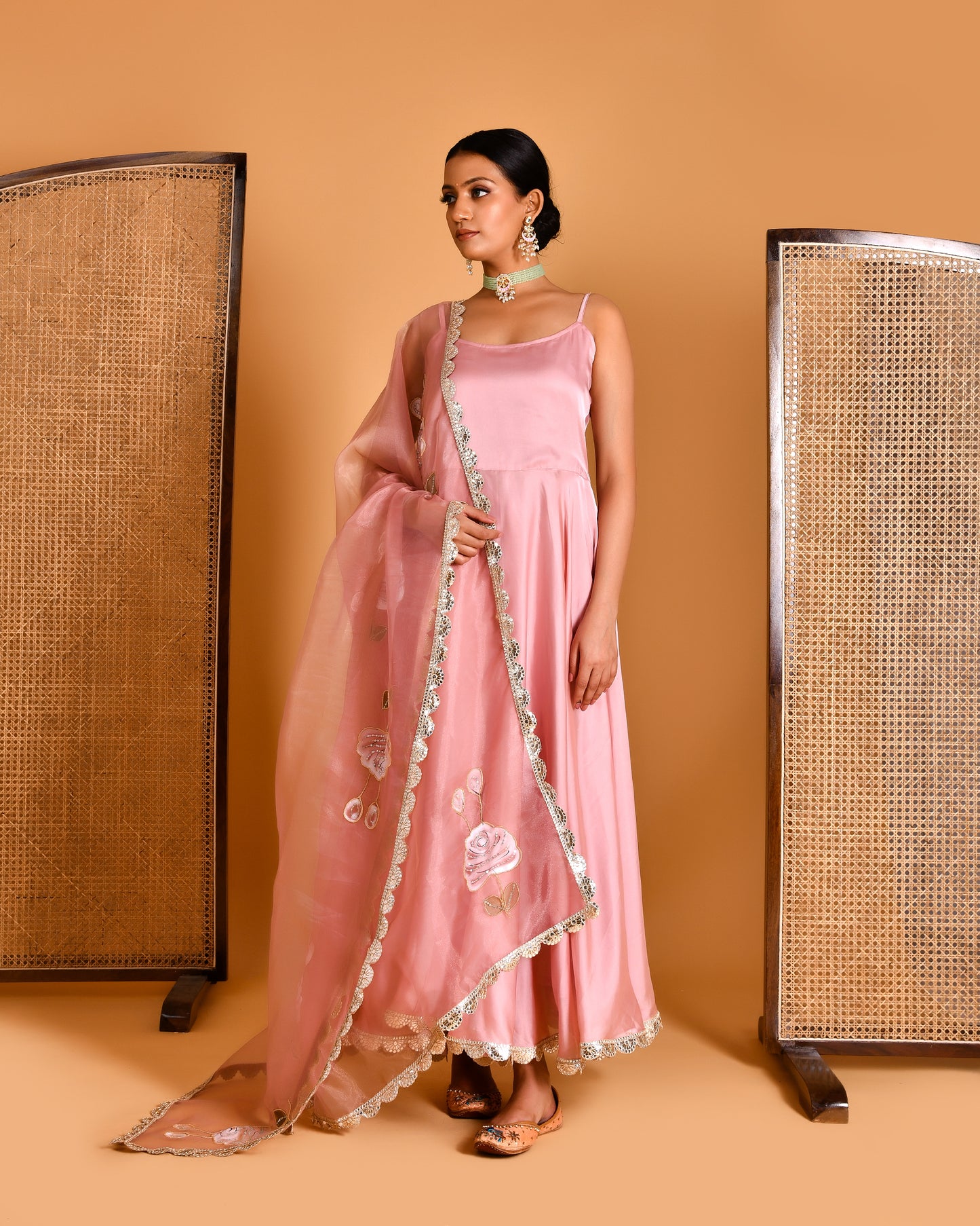 MEGHA HAND PAINTED ANARKALI SET