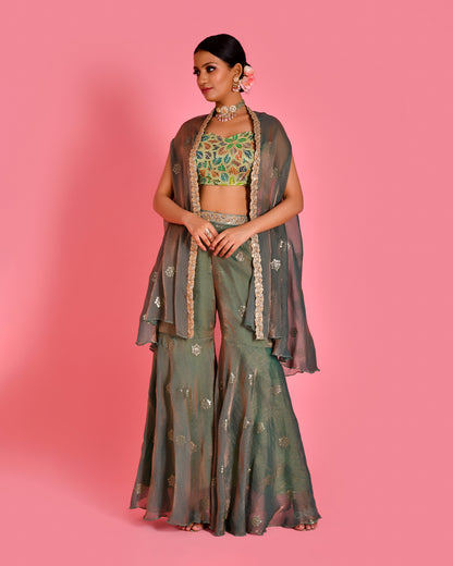 CHITRA CAPE & SHARARA SET