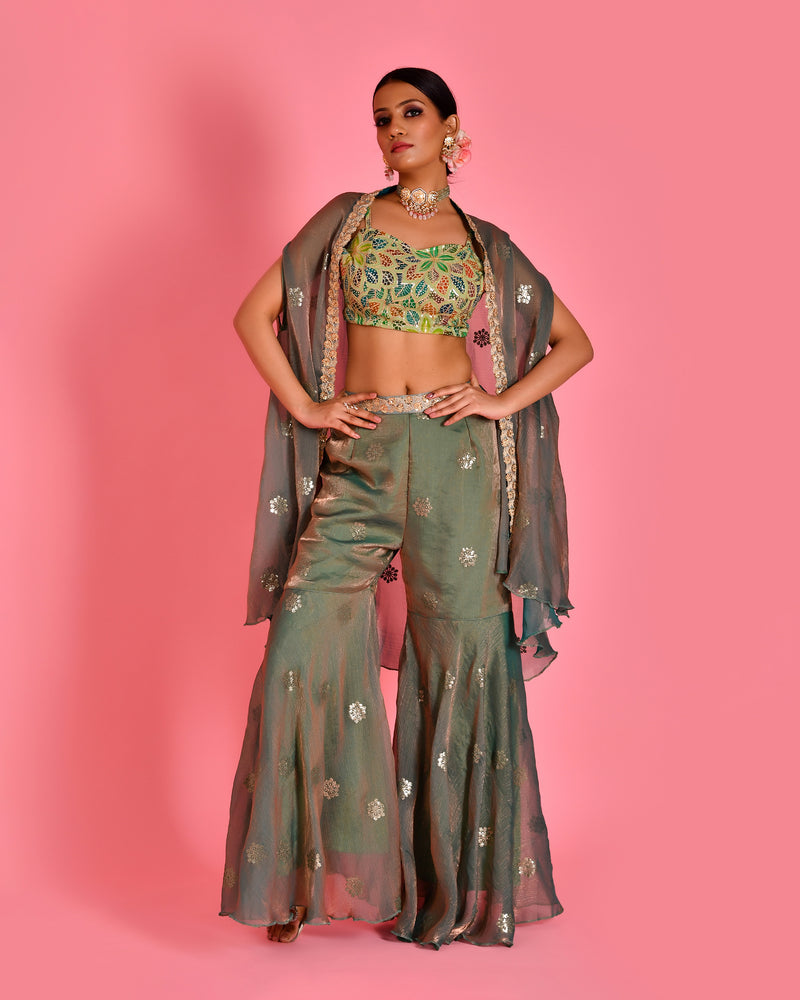 CHITRA CAPE & SHARARA SET