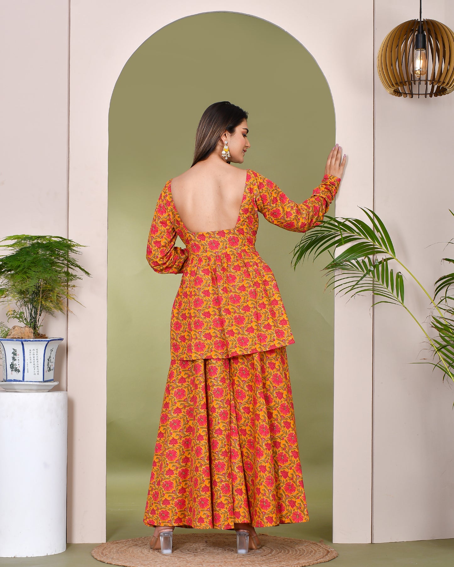 NAYAB COTTON SHARARA SET
