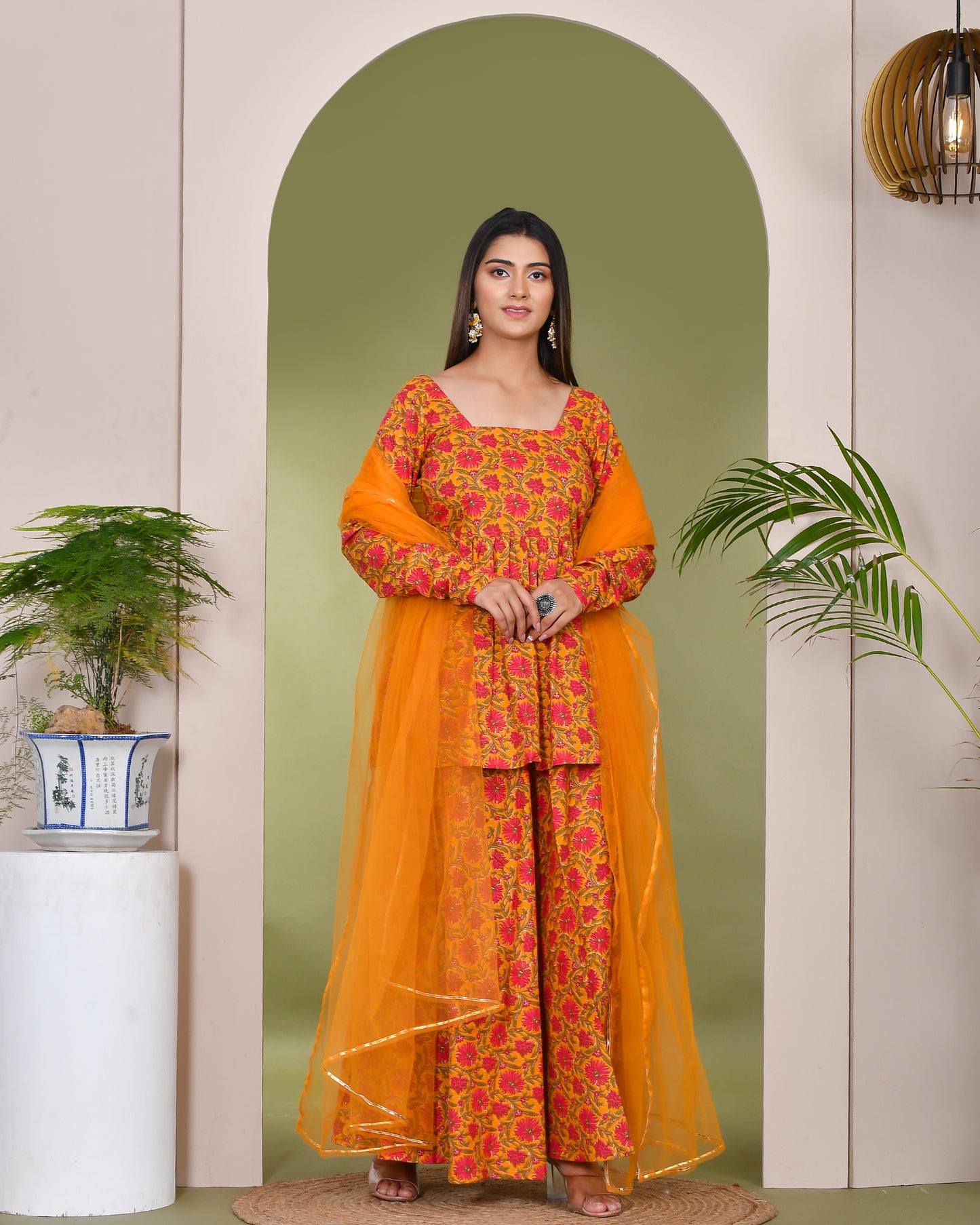 NAYAB COTTON SHARARA SET