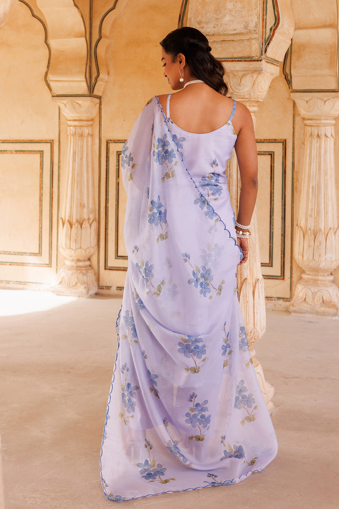 Pastel Lilac Kota Doriya Kurta Set