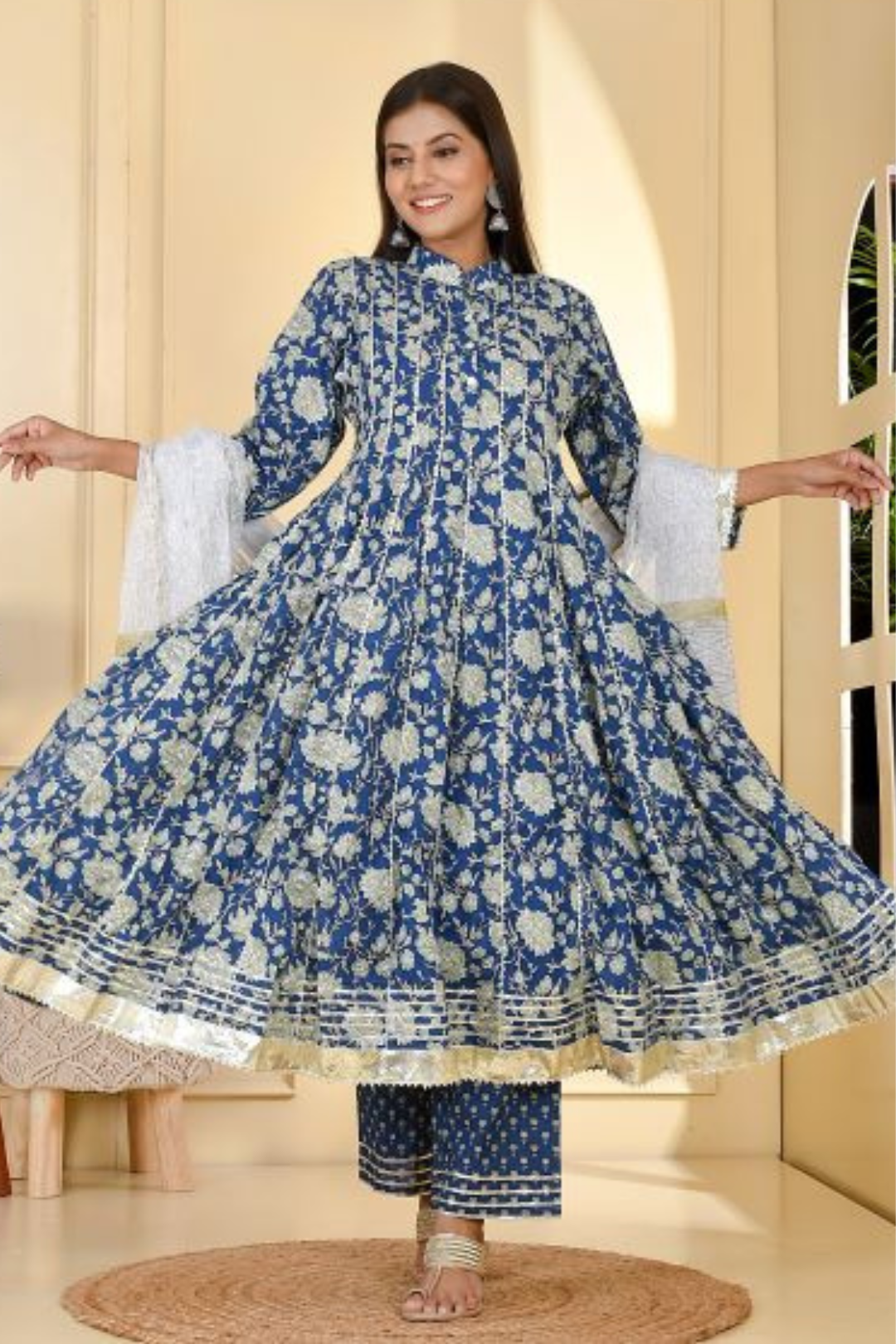 FALAK BLUE KALIDAR SUIT SET