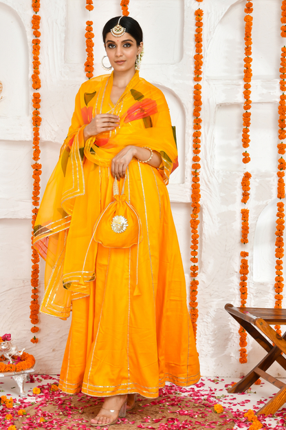 GAURI YELLOW FLOOR LENGTH DRESS